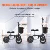 VEVOR Folding Knee Scooter, Carbon Steel Steerable Knee Walker with Height-Adjustable Handlebar & Knee Pad, 12" All-Terrain Wheel, Dual Brakes